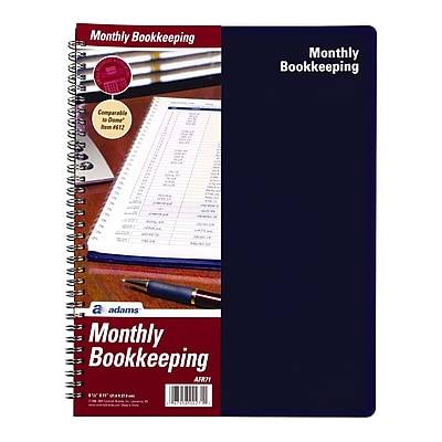 Adams Monthly Bookkeeping Book, 8 1/2" X 11"