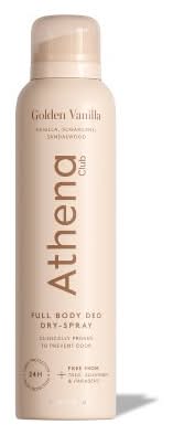 Athena Club Full Body Deo Dry Spray, Golden Vanilla (4 oz)