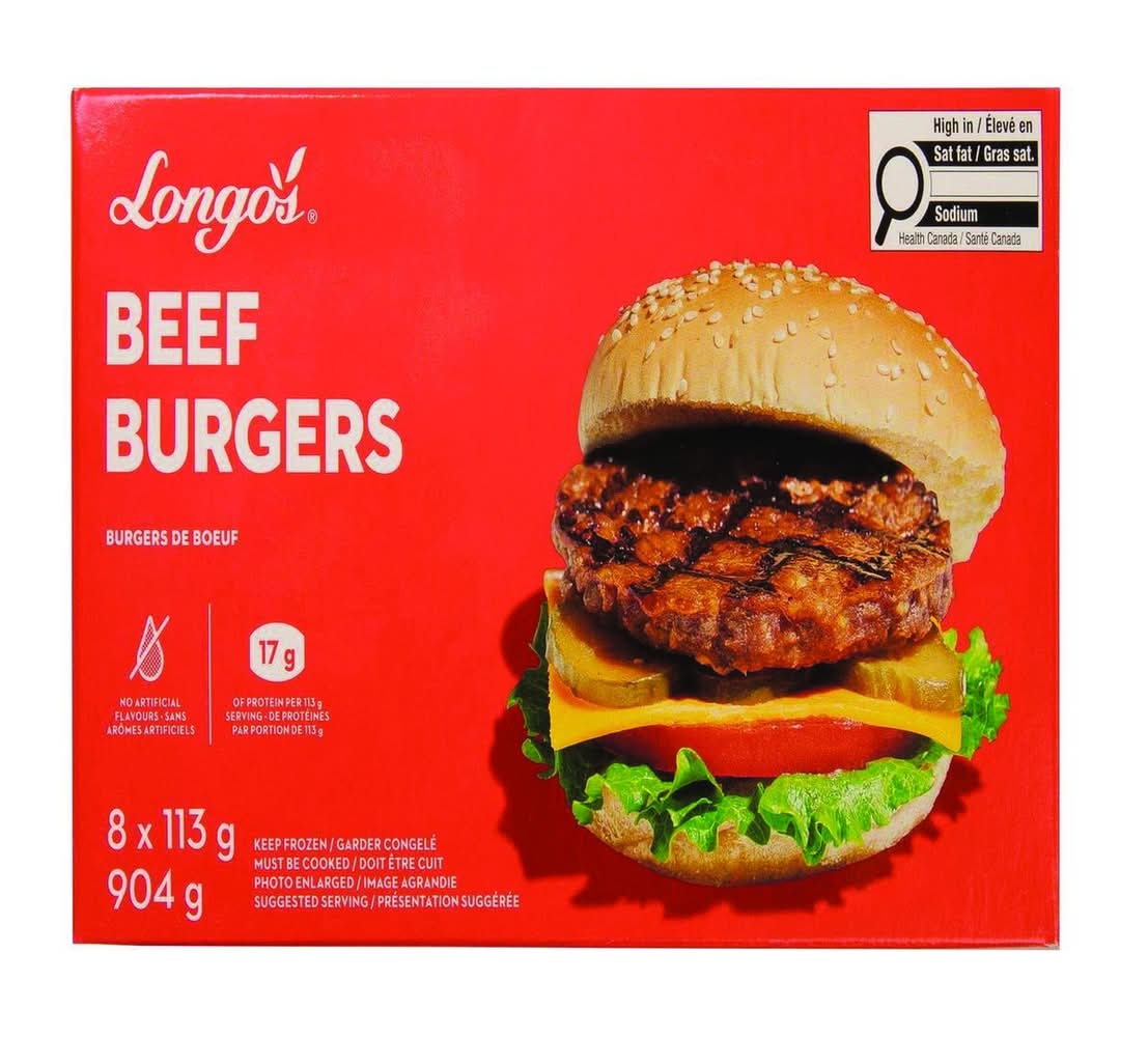 Longo's Beef Burgers (113 g, 8 ct)