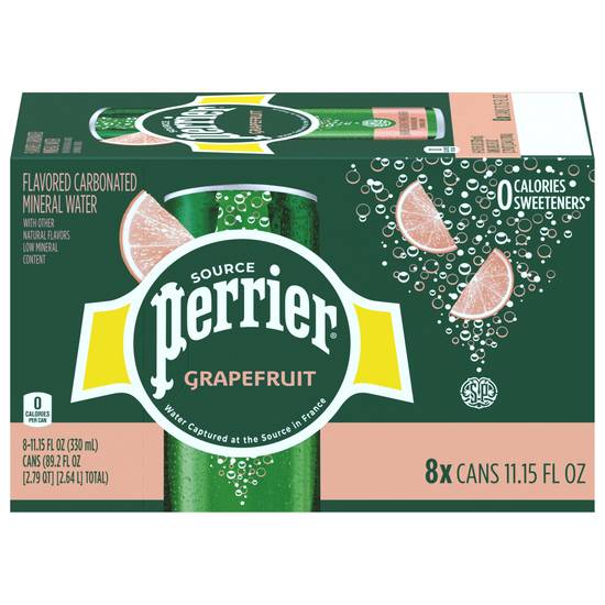 Perrier Pink Grapefruit Carbonated Mineral Water (8 ct, 11.15 fl oz)