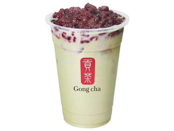 Matcha Milk Tea w. Red Bean