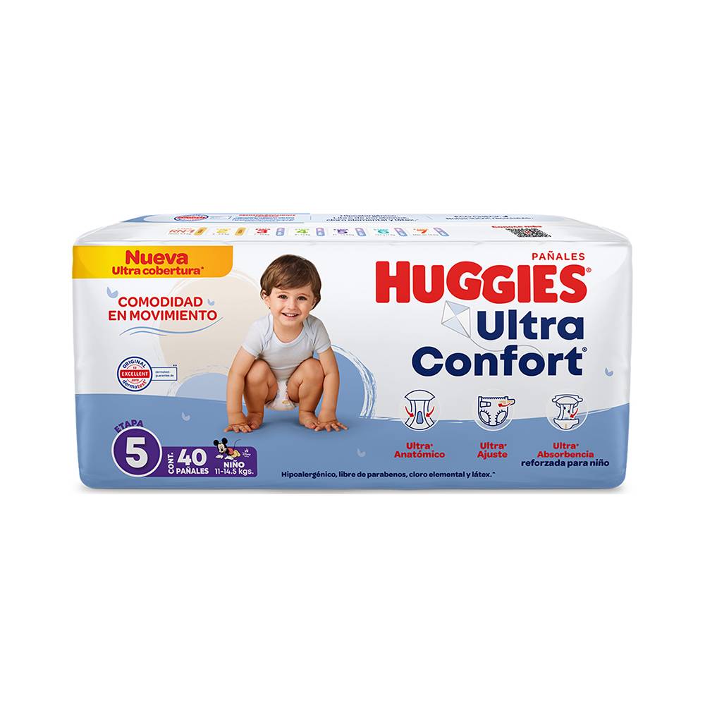 Huggies · Pañal para bebé ultra confort, hombre, Etapa 5 (40 un)