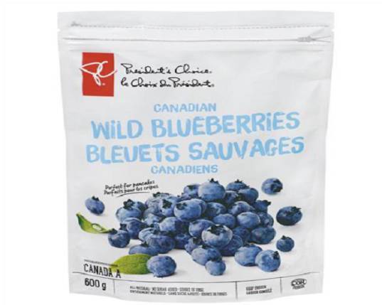 PC Frozen Canadian Wild Blueberries, 600 g