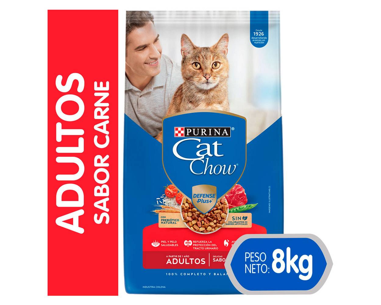 Cat chow alimento gato adulto sabor carne (bolsa 8 kg)