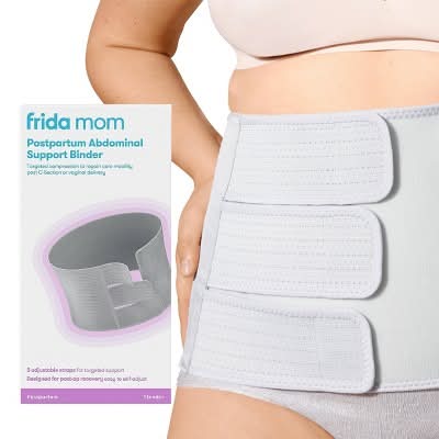 Frida Mom Postpartum Abdominal Support Binder, One Size, Grey