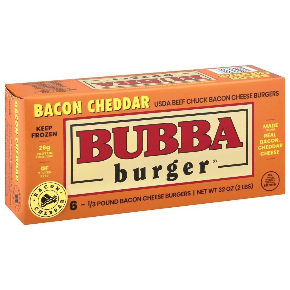 BUBBA burger Bacon Cheddar Cheeseburgers (2 lbs, 6 ct)