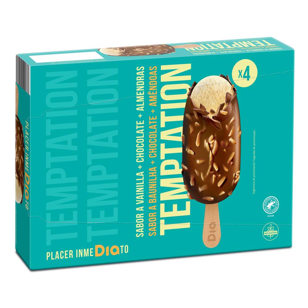 Helado Bombón Almendrado Temptation De Dia Caja 360 G