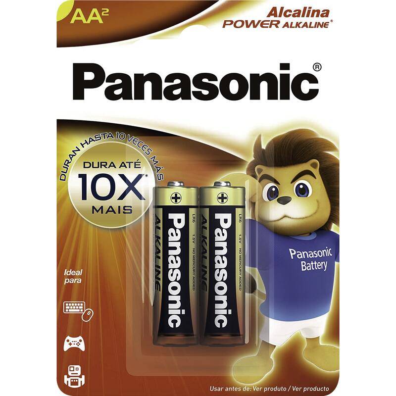 Panasonic pilha alcalina aa power alkaline pequena