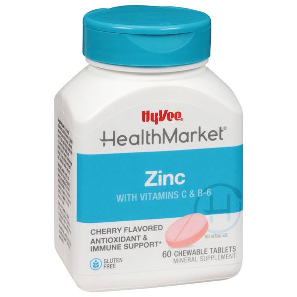 Hy-Vee HealthMarket Cherry Flavored Zinc Chewable with Vitamins C & B6