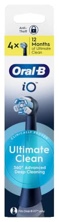 Oral-B Black, Io Ultimate Clean Replacement Brush Heads (4 pack)