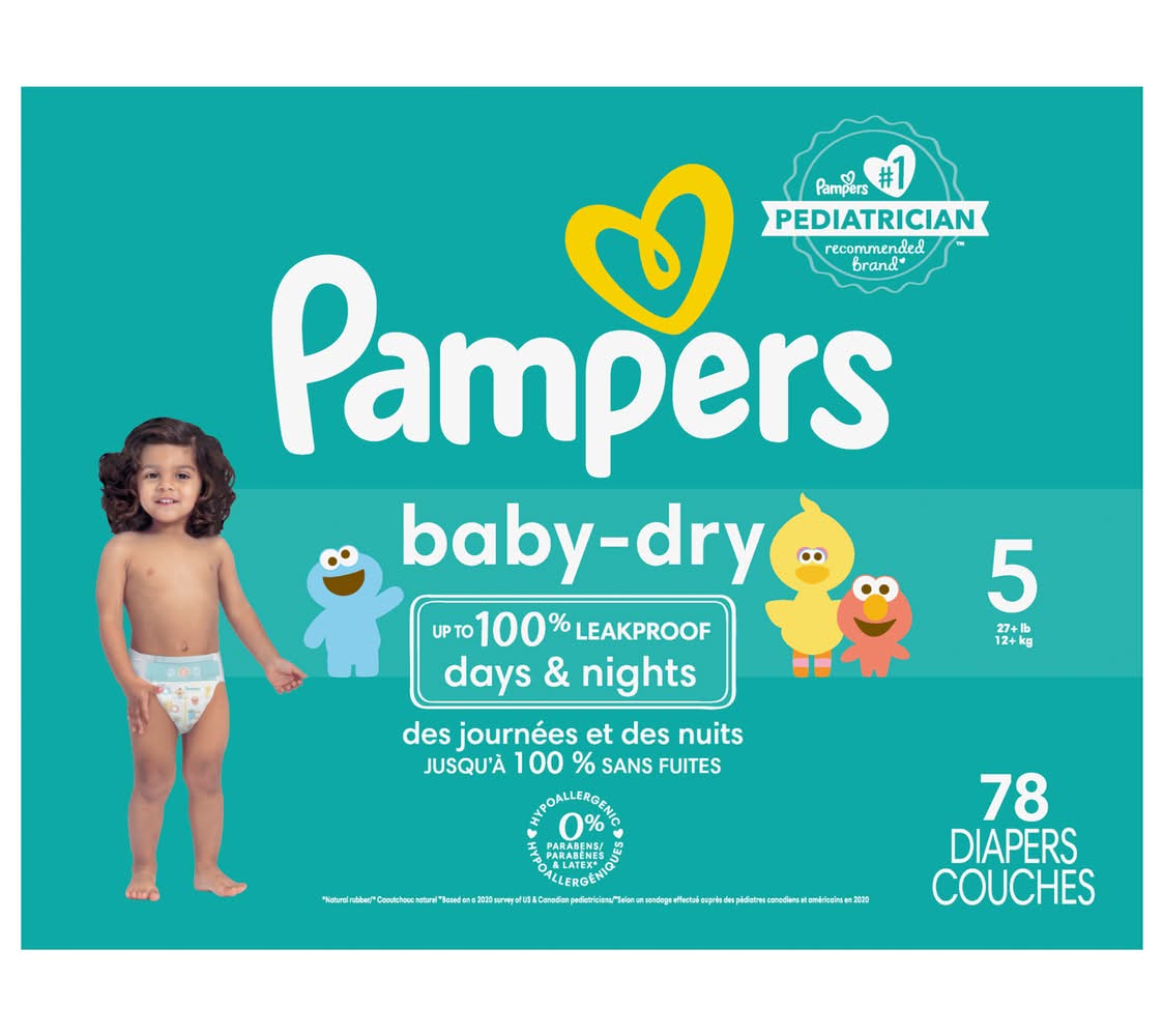 Pampers Baby Dry Ultra Cushiony Diapers, Stage 5 (78 ct)