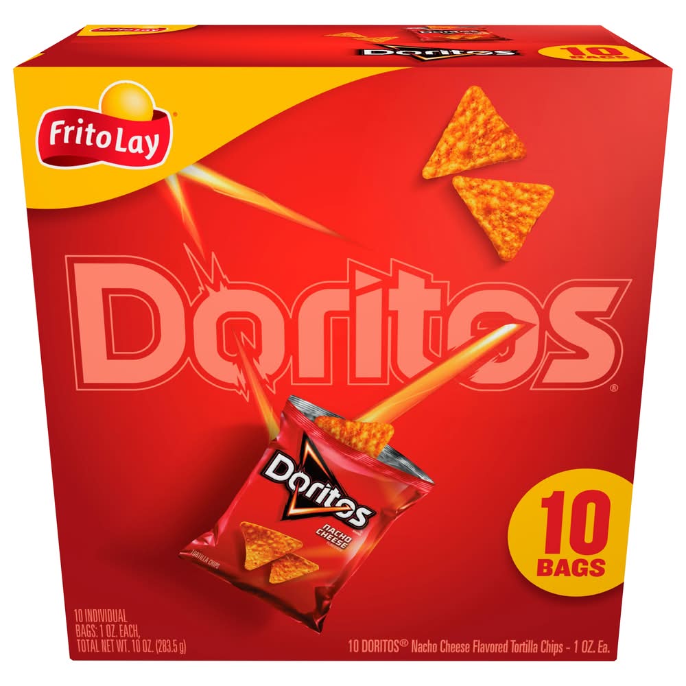 Doritos Tortilla Chips, Nacho Cheese (10 x 1 oz)