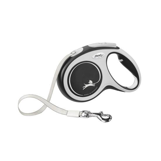 flexi® New Comfort Retractable Tape Dog Leash (Color: Grey, Size: Medium - 16 Ft)