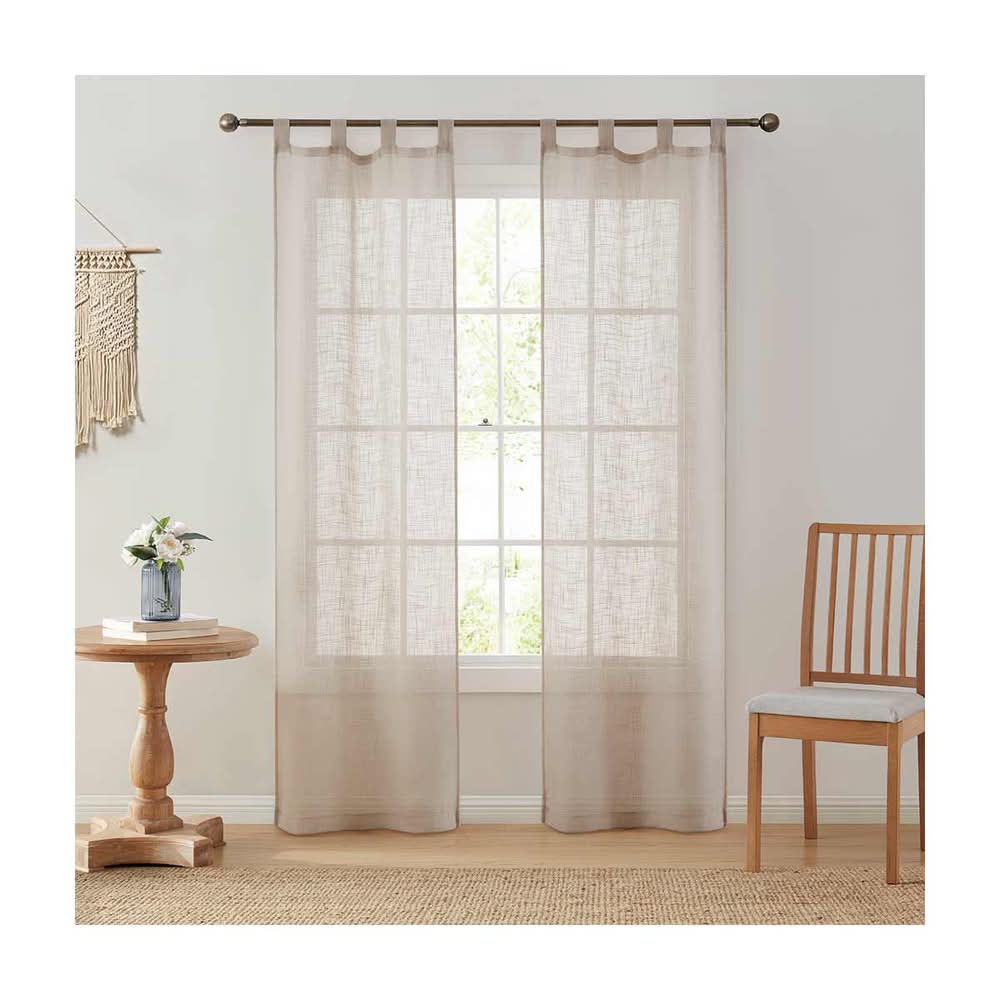 Comfort Bay Madison Tab Top Textured Linen Sheer Panel Pair, 84 in (2 ct)