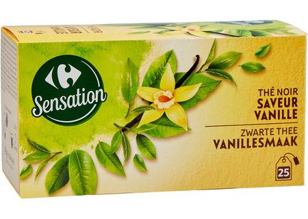 Thé noir saveur vanille CARREFOUR SENSATION - la boite de 25 sachets - 40g
