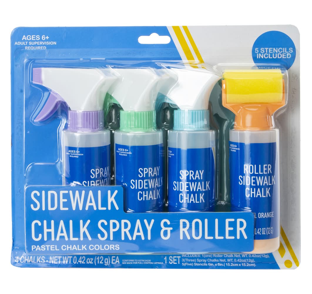 Sidewalk Chalk Spray & Roller Set Pastel
