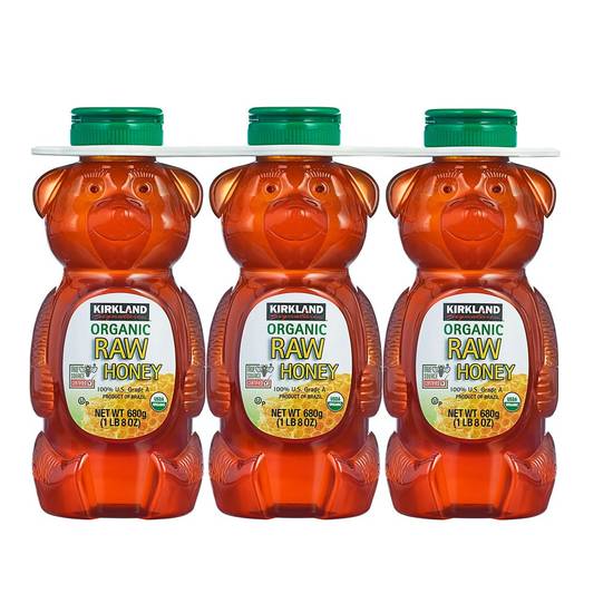 Kirkland Signature Raw Organic Honey Bears (3 x 24 oz)