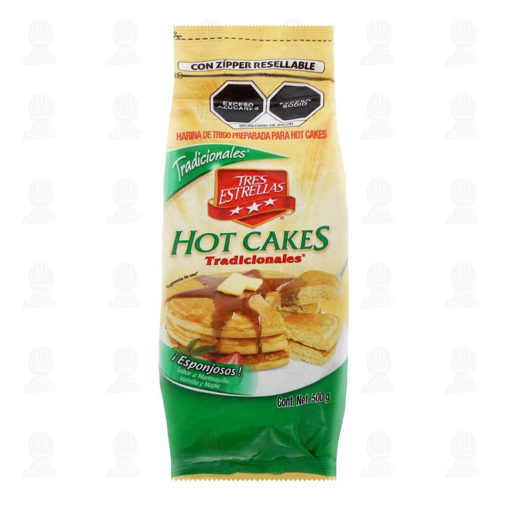 Tres Estrellas · Harina para hot cakes ziploc (500 g)