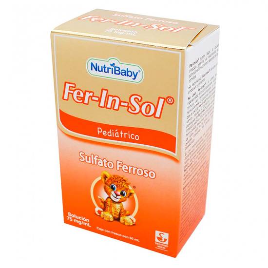 Nutri baby ferinsol solución pediátrica sulfato ferroso 75 mg (frasco 50 ml)