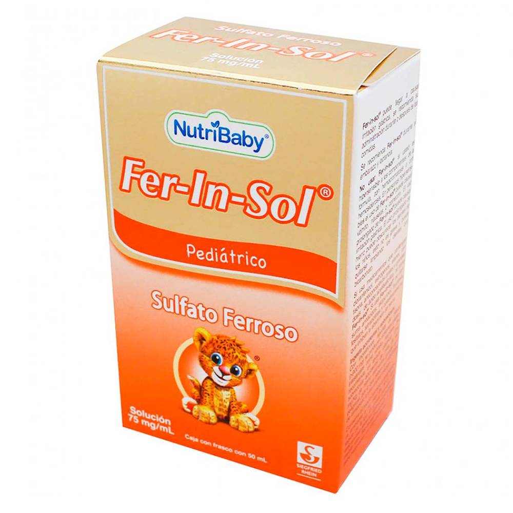 Fer-In-Sol · Sulfato ferroso pediátrico solución 75 mg/ml (50 ml)