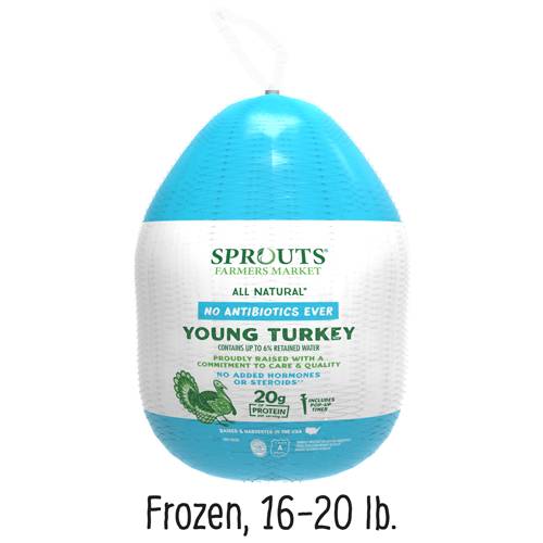 Sprouts Frozen No Antibiotics Ever Turkey Tom 16-20 lb