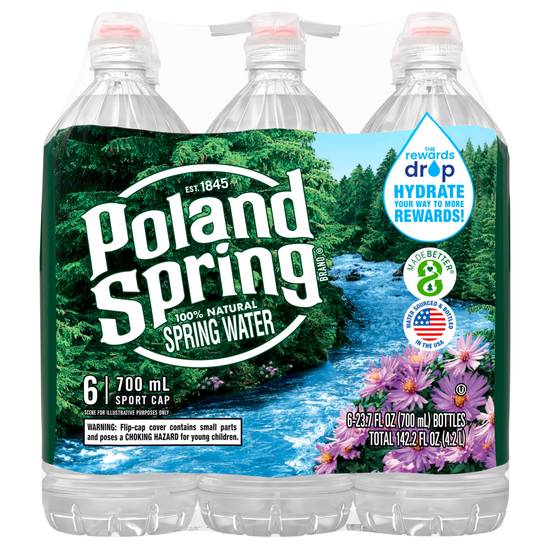 Poland Spring Sport Cap Spring Water (6 ct, 142.2 fl oz)