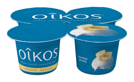 Oikos yaourt grec 2% m.g. - greek yogurt 2% m.f. (4 pièces) (banane)