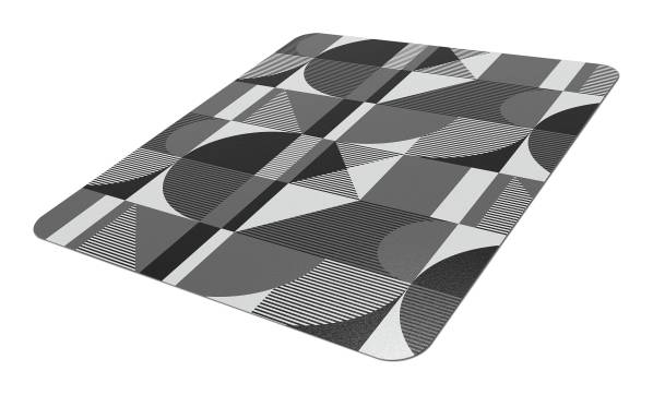 Realspace® Decorative Vinyl Chair Mat For Low Carpet, 36" x 48", Black/White