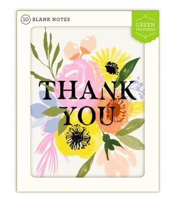 Green Inspired Flower Burst Thank You Cards, Assorted (10 ct)