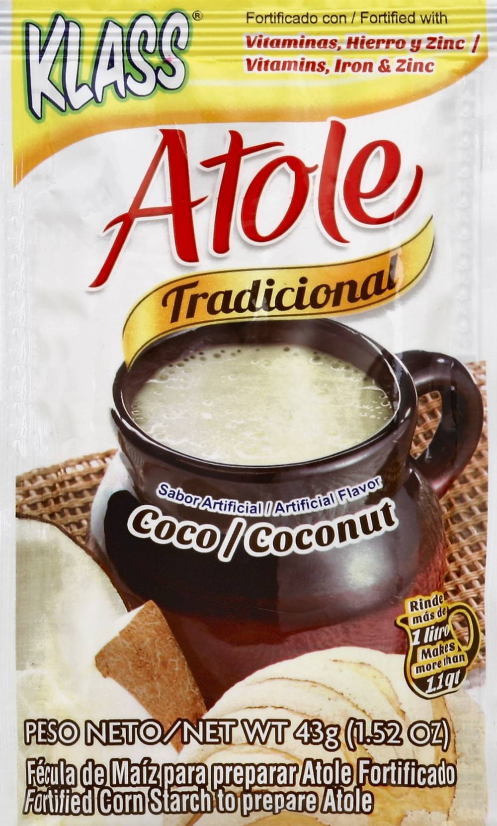 Klass Atole Traditional Coco Coconut Flavored Drink Mix (1.5 oz)