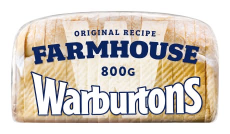 Warburtons Family Bakers Original Farmhouse Thick Sliced Soft White Bread (800g)