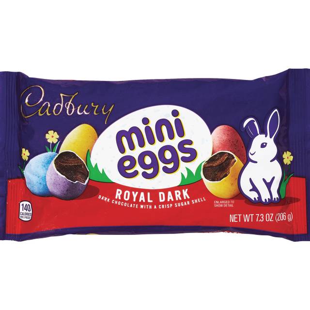 Cadbury Mini Eggs, Royal Dark Dark Chocolate with a Crisp Sugar Shell Treats, Easter Candy, 7.3 oz