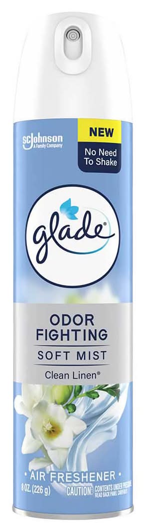 Glade Odor Fighting Soft Mist Air Freshener Room Spray Clean Linen 8 Oz