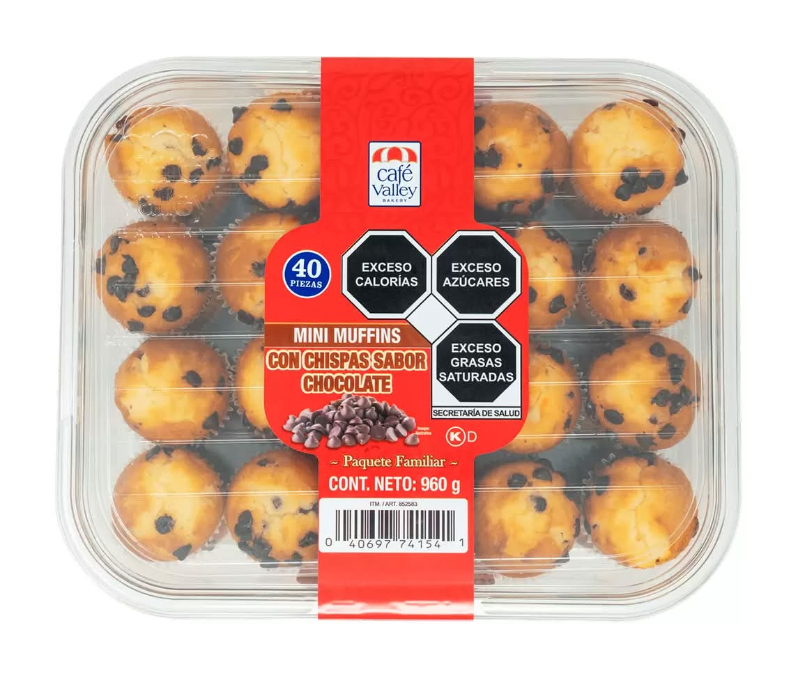 Café Valley · Mini muffins con chispas, chocolate (40 un)