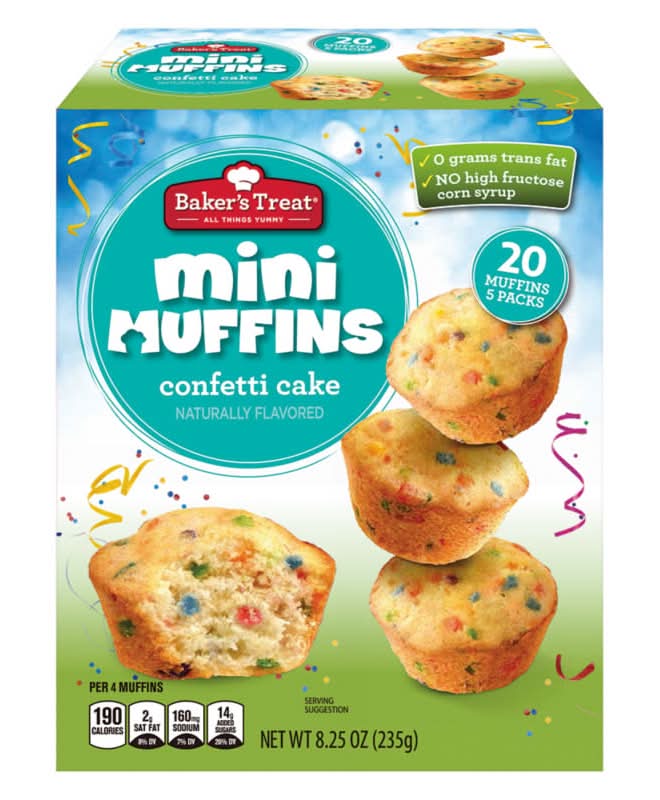 Baker's Treat Mini Muffins, Confetti Cake (8.25 oz, 20 ct)