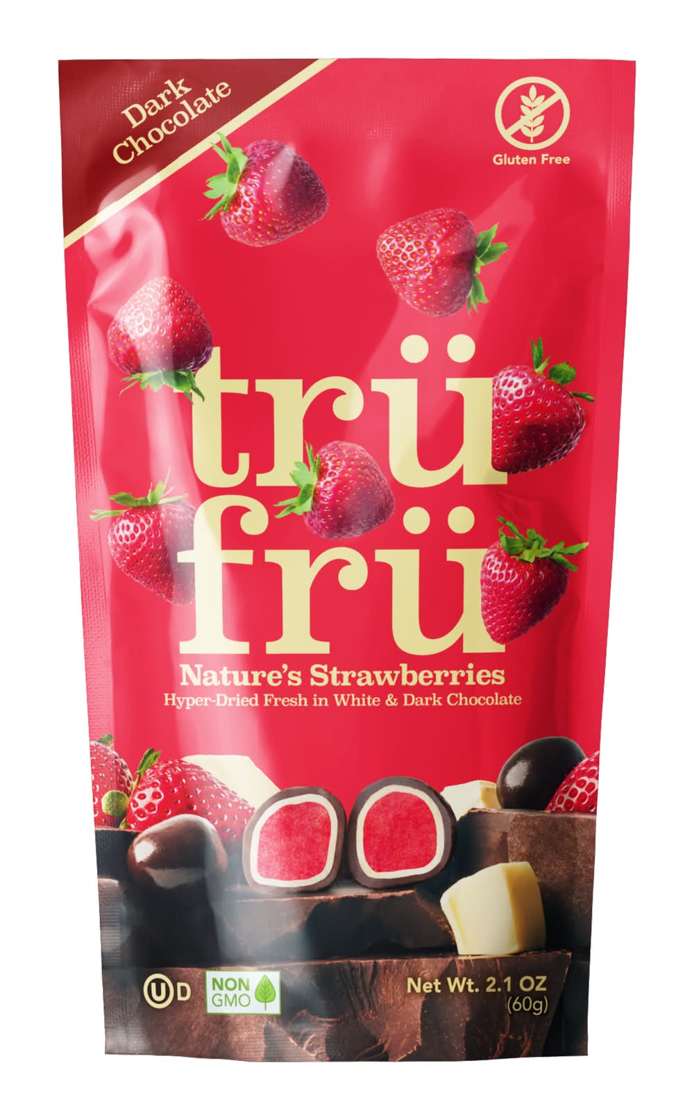 Trü Frü Nature's Strawberries, Dark Chocolate (2.1 oz)