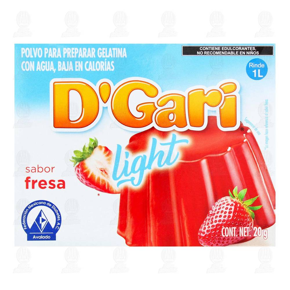 D'Gari · Polvo para gelatina light sabor fresa (20 g)