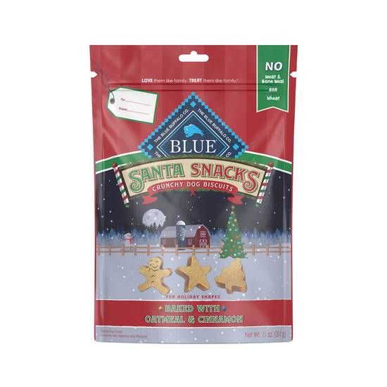 Blue Buffalo Santa Snacks Dog Treats - Oatmeal & Cinnamon (Size: 11 Oz)