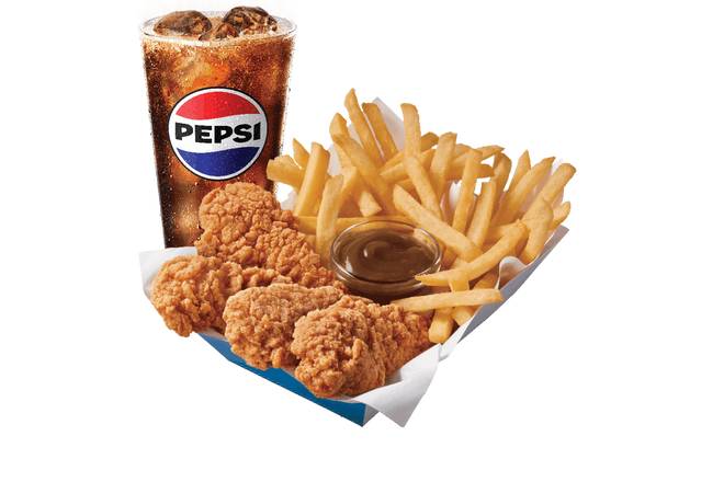 Chicken Strip Basket W/ Drink