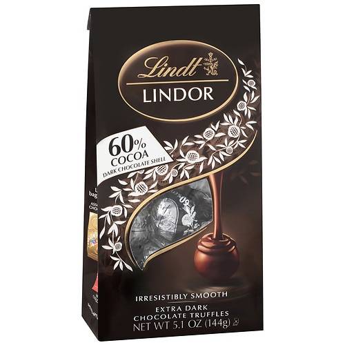Lindt Lindor 60% Extra Dark Chocolate Truffles Bag - 5.1 OZ
