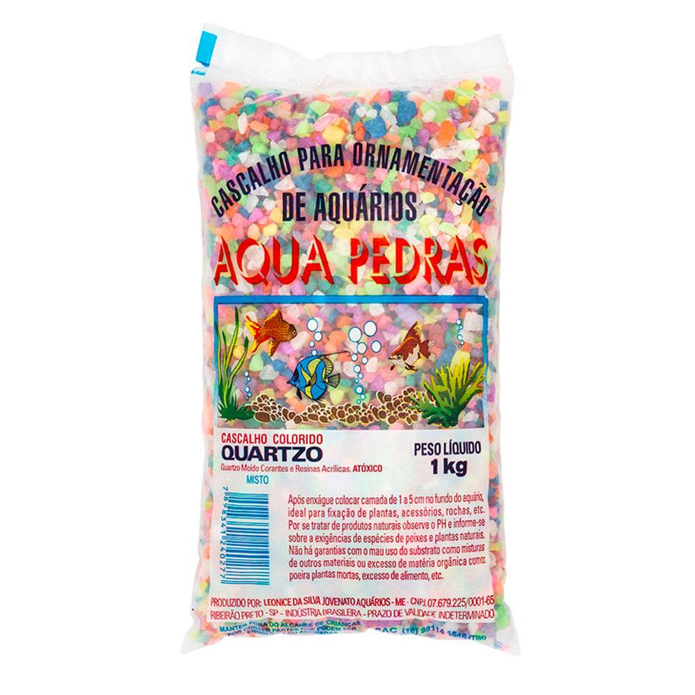 Aqua Pedras · Cascalho para aquário quartzo misto (1 kg)