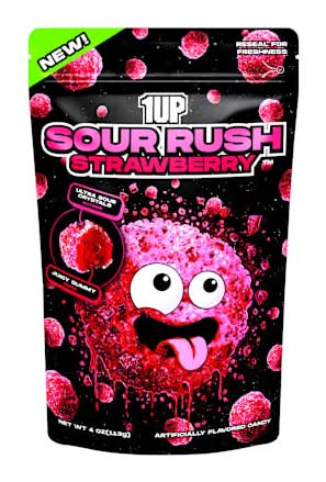 1Up Sour Rush Flavored Candy 4oz Strawberry