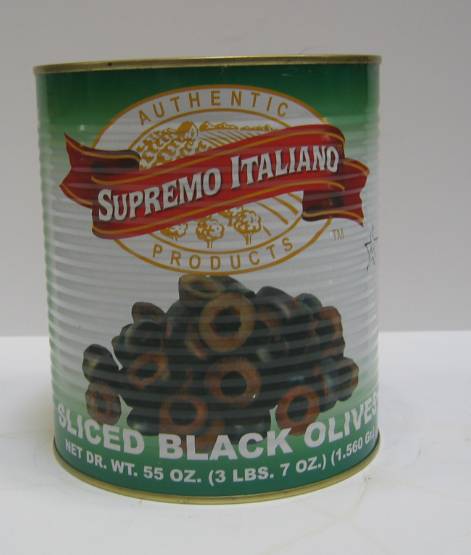 Supremo Italiano - Sliced Black Olives - #10 cans (6 Units per Case)