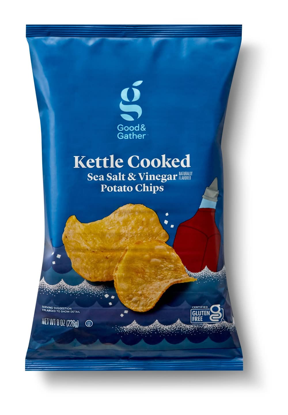 Good & Gather Kettle Cooked Potato Chips, Sea Salt and Vinegar (8 oz)