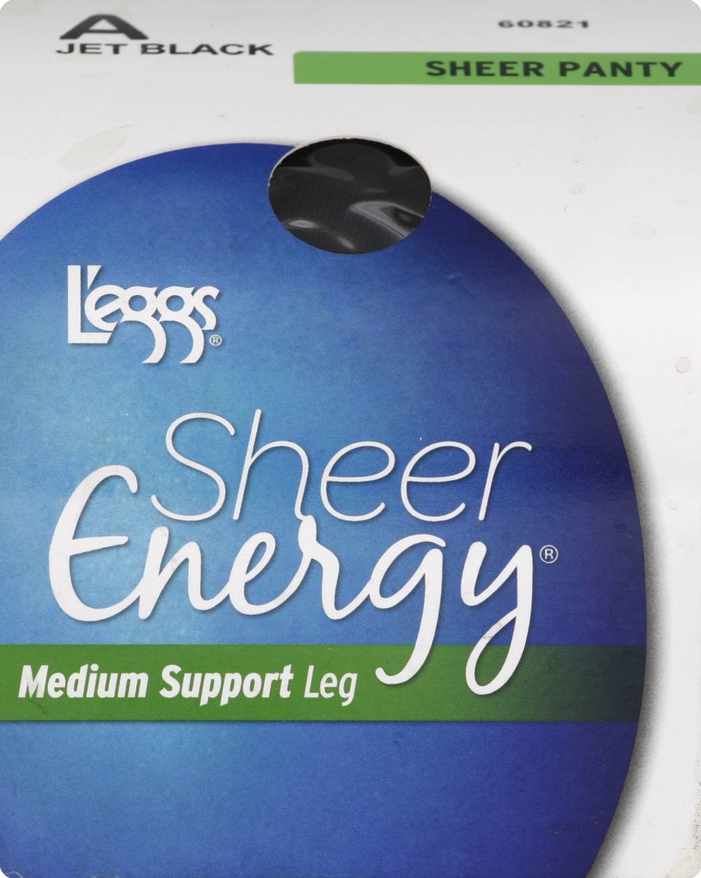 L'eggs Sheer Energy Medium Support Jet Black Pantyhose