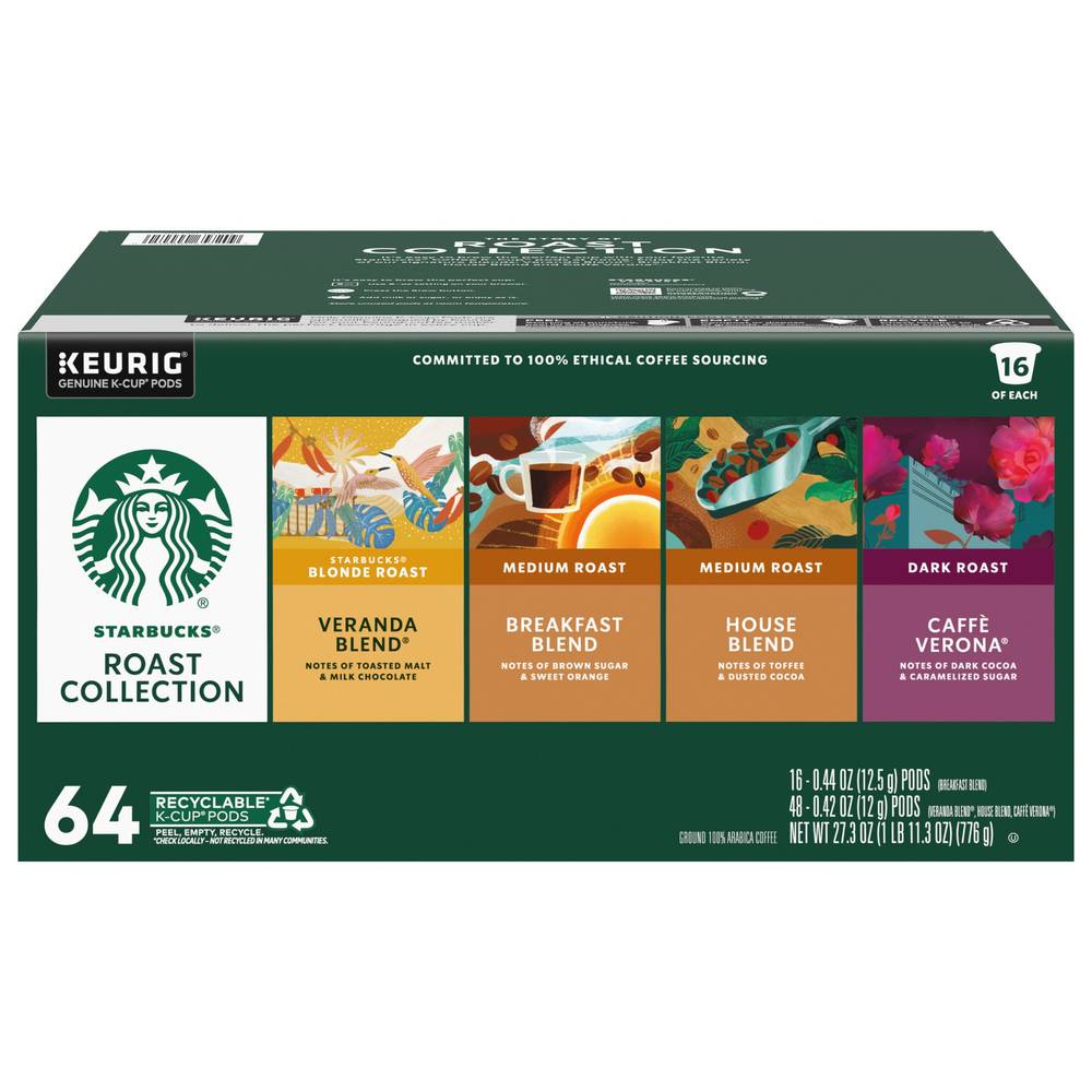 Starbucks Classic Roasts Variety pack K-Cup Coffee Pods (64 ct)