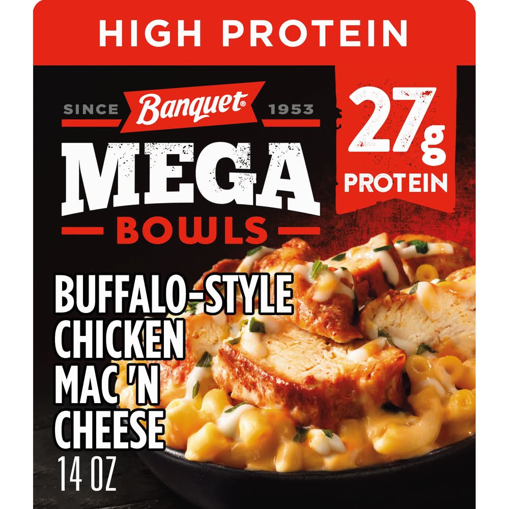 Banquet Mega Bowls Mac 'N Cheese, Buffalo Style Chicken (14 oz)