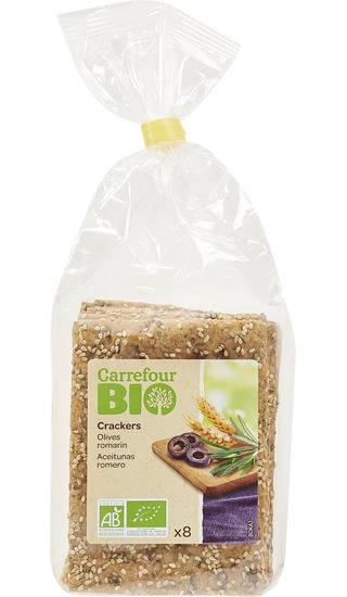 Carrefour bio crackers olive romarin (8 pièces)