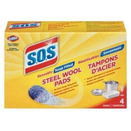 Steel Wool Pads 4 pk Soap Filled Original Box