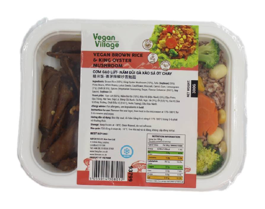 Vegan Village Brown Rice & King Oyster Mushroom Stir Fry (300g)